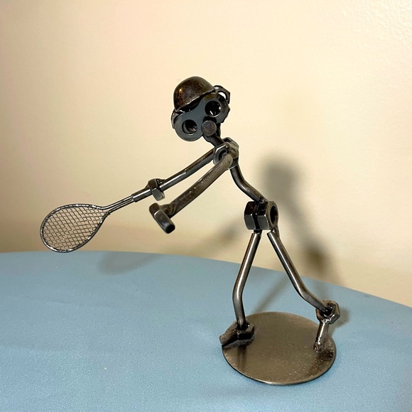 Handmade | Accents | Metal Tennis Player Sculpture 7 | Poshmark